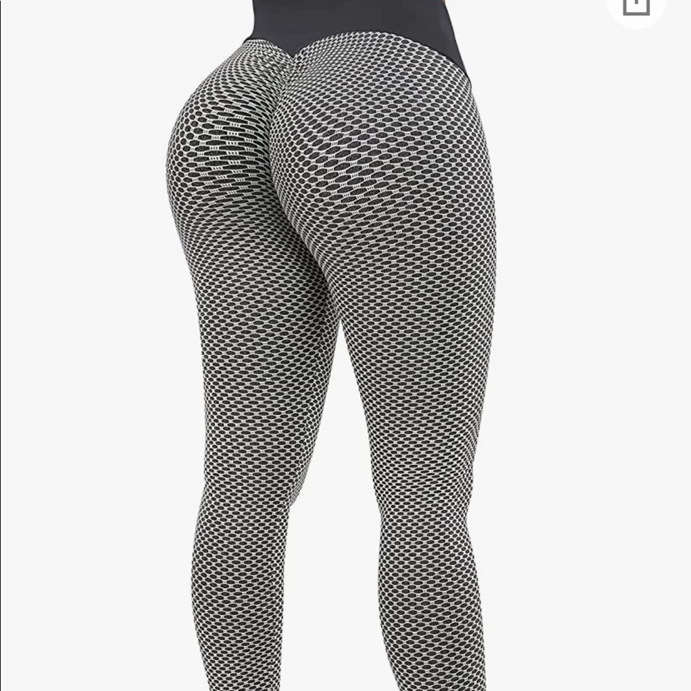 Grey butt lifting high waisted leggings - Picture 3 of 8